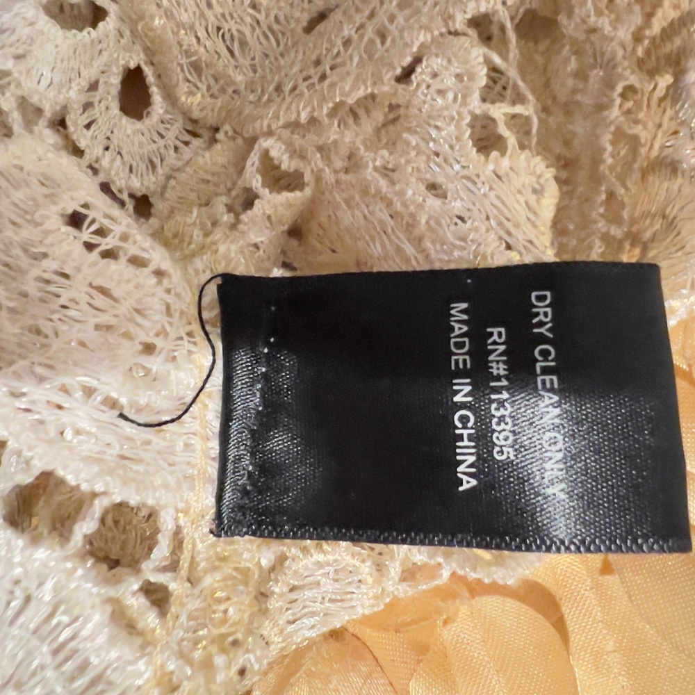 A372 Ark & Co Cream Cottagecore Lace Blouse Boho Chic Gently Used L - Picture 6 of 6